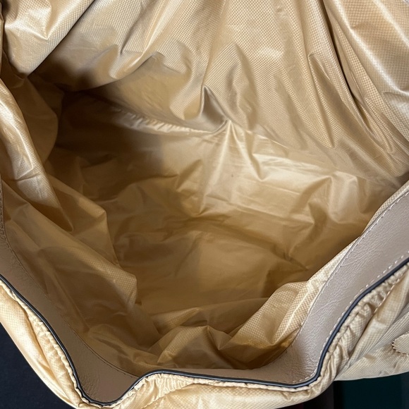 Rebecca Minkoff Edie Nylon Quilted Chain Strap Gold XL Messenger Shoulder Bag - Picture 14 of 16